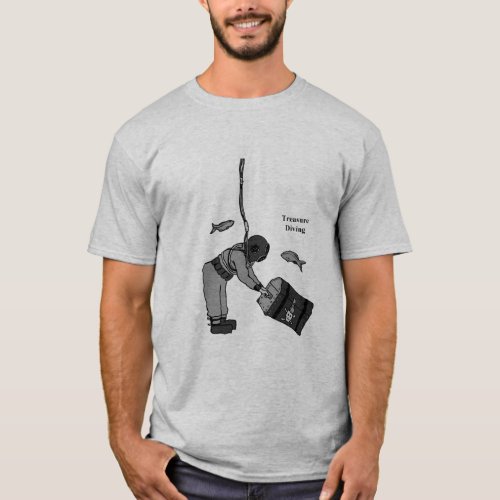 Vintage Diver with Diving Helmet and Treasure T_Shirt