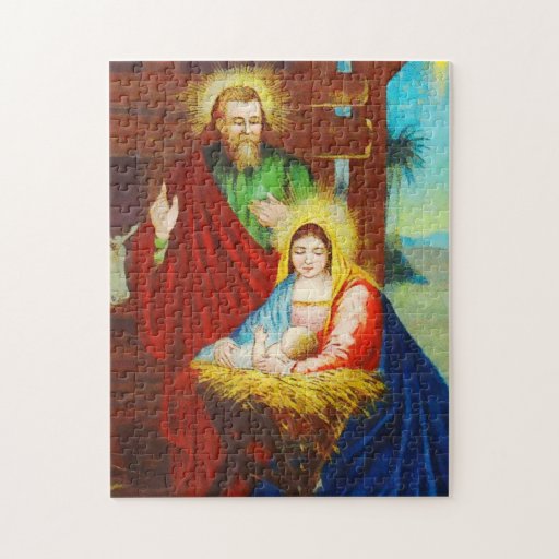 Vintage Divine Nativity Scene Jigsaw Puzzle