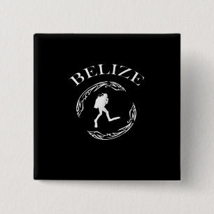 Vintage Diving Belize Scuba Ocean Costume Gift Button