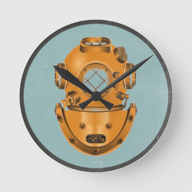 Vintage Diving Bell Round Clock (Front)