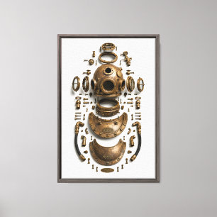 Vintage Diving Helmet Canvas Print