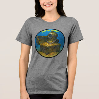 Vintage Diving Helmet on a Treasure Chest URM Tri-Blend Shirt