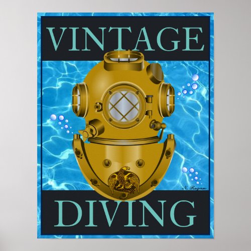 Vintage Diving Home Office Decor