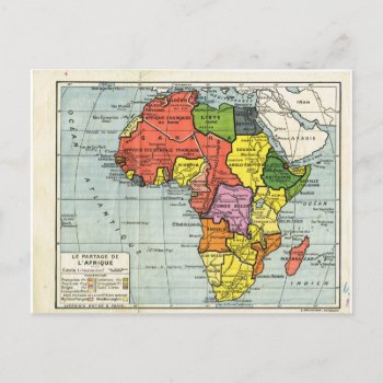 Vintage  Division Of Africa  1900  Map Postcard by windsorarts at Zazzle