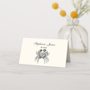 Vintage DIY Color Crab #1 Ivory BG Place Card