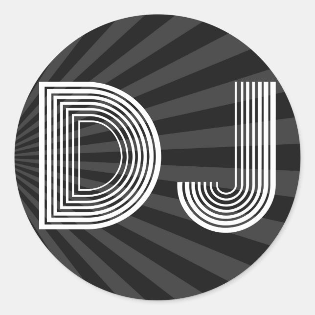 vintage DJ Classic Round Sticker (Front)