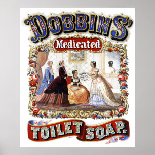 Vintage Dobbins' Medicated Toilet Soap Poster