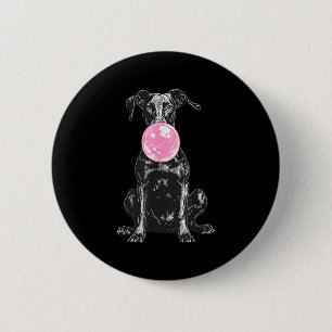 Vintage Doberman Blowing Bubble Dog Dad Mom Owner  Button