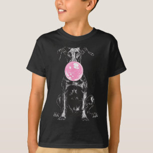Vintage Doberman Blowing Bubble Dog Dad Mom Owner  T-Shirt