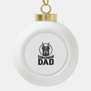 Vintage Doberman Dad Engraving Dog Lover Design_1 Ceramic Ball Christmas Ornament