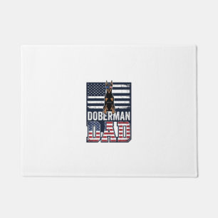 Vintage Doberman Dad Patriotic Dog Shirt Design_1 Doormat