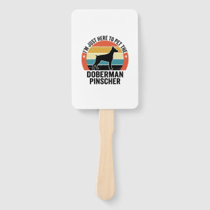 Vintage Doberman Pinscher Dog Lover Shirt Design Hand Fan