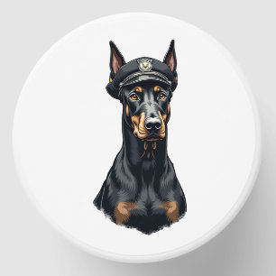 Vintage Doberman Police Dog Portrait Black and Whi Mini Candle Favors