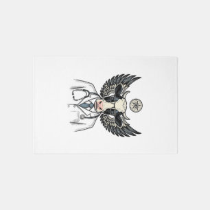 Vintage Doctor Cow Vector Shirt Design_1 Rug