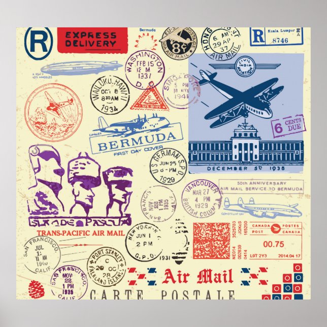 Vintage Document Stamp Decor Set (Front)