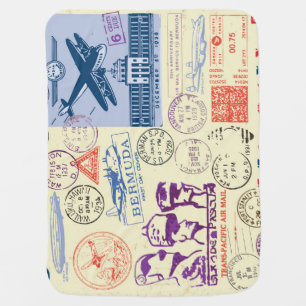 Vintage Document Stamp Decor Set Baby Blanket