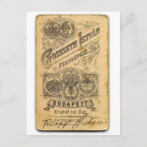 Vintage Documents Budapest Official Passport Postcard