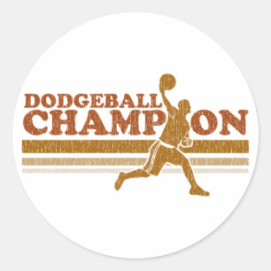 Vintage Dodgeball Champion Classic Round Sticker