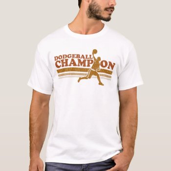 Vintage Dodgeball Champion Ringer T-shirt by teachertees at Zazzle