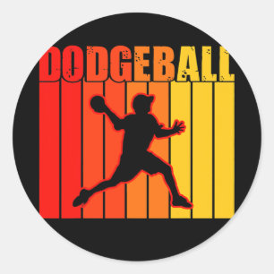 Vintage Dodgeball For Men Women Kids Dodgeball  Classic Round Sticker