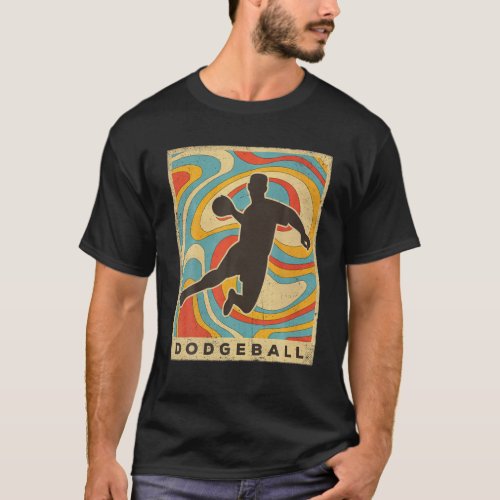 Vintage Dodgeball Sport Retro Poster T_Shirt