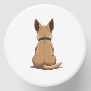 Vintage Dog Back View Illustration with Big Ears P Mini Candle Favors