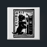 Vintage Dog Book Library Button<br><div class="desc">Vintage black art bookplate design featuring books and a cute and adorable puppy dog.</div>