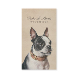 Vintage Dog Breeder Cool Animal Cream Professional Business Card