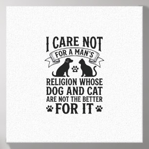 Vintage Dog Cat Religion Quote Pet Lover Design_1 Canvas Photo Tile