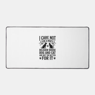 Vintage Dog Cat Religion Quote Pet Lover Design_1 Desk Mat