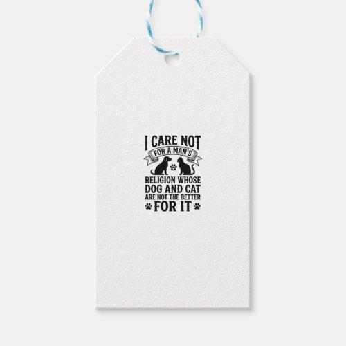 Vintage Dog Cat Religion Quote Pet Lover Design_1 Gift Tags