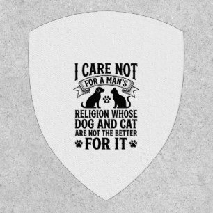 Vintage Dog Cat Religion Quote Pet Lover Design_1 Patch