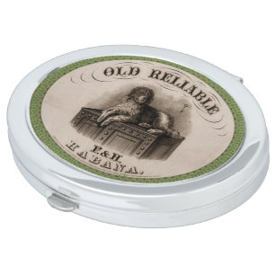 Vintage Dog Cigar Label Compact Mirror