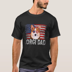 Vintage Dog Dad Retro Corgi Dad Father's Day T-Shirt