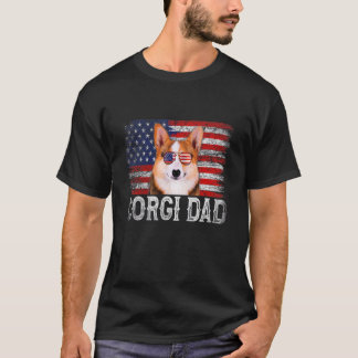 Vintage Dog Dad Retro Corgi Dad Father's Day T-Shirt