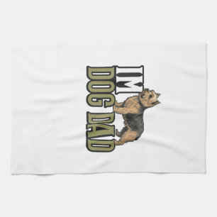 Vintage Dog Dad Terrier Engraving Shirt Design_1 Kitchen Towel