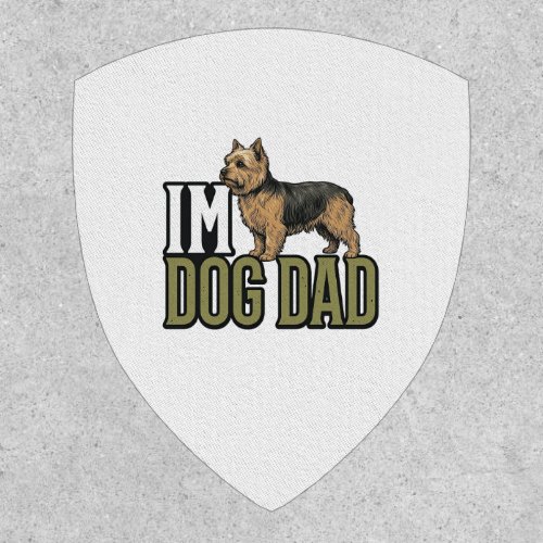 Vintage Dog Dad Terrier Engraving Shirt Design_1 Patch