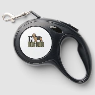 Vintage Dog Dad Terrier Engraving Shirt Design_1 Retractable Pet Leash