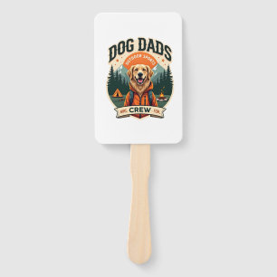 Vintage Dog Dads Outdoor Sports Crew Golden Retrie Hand Fan