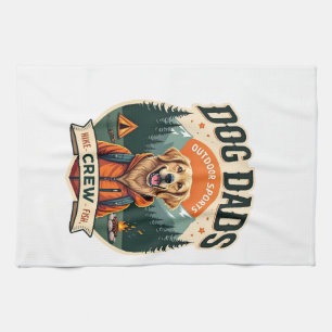 Vintage Dog Dads Outdoor Sports Crew Golden Retrie Kitchen Towel