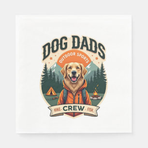 Vintage Dog Dads Outdoor Sports Crew Golden Retrie Napkins