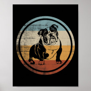 Vintage Dog Design English Bulldog  Poster