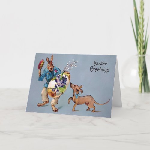 Vintage Dog Easter Card