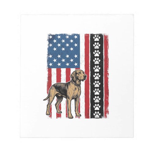 Vintage Dog Flag Paw Print Patriotic Shirt Design_ Notepad