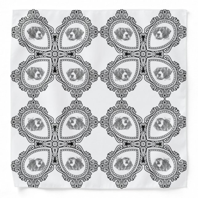 Vintage dog framed bandana (Front)