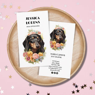 Vintage Dog Groomer Pet Dachshund Puppy Business Card