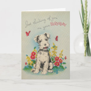 Vintage Dog Happy Birthday Card