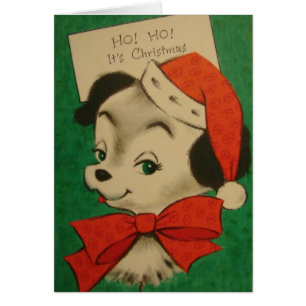 Vintage Dog Ho Ho It's Christmas Cards