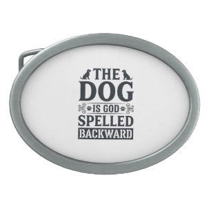 Vintage Dog Is God Spelled Backward Shirt Design_1 Belt Buckle