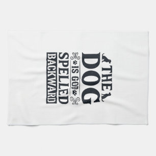Vintage Dog Is God Spelled Backward Shirt Design_1 Kitchen Towel